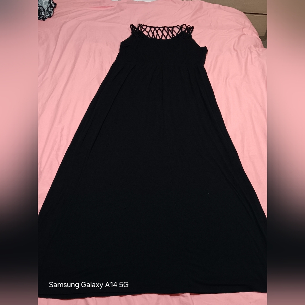 Lane Bryant Slinky Sexy Black Maxi Dress Sz 18/20 - Picture 7 of 9